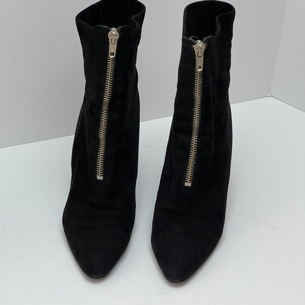 Xavier Danaud Italian Black Leather Boots Size 38 Italy Zipper Zip Up US 7